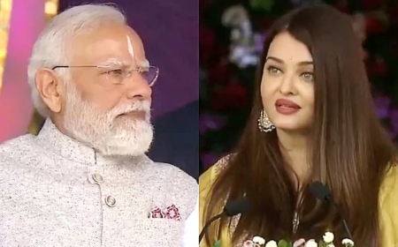 Aishwarya Rai Touches PM Modi’s Feet at Sathya Sai Baba Centenary Event, Speaks on Love, Caste & Religion