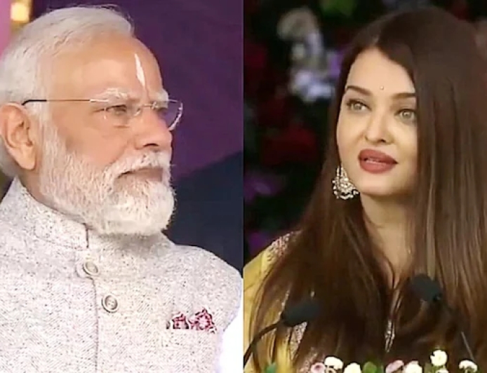 Aishwarya Rai Touches PM Modi’s Feet at Sathya Sai Baba Centenary Event, Speaks on Love, Caste & Religion