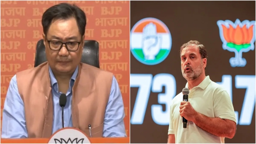 BJP Hits Back at Rahul Gandhi Over ‘H Files’ Allegations, Rijiju Calls Claims “Baseless Drama”