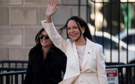 Venezuelan Nobel Peace Prize Winner Presents Her Medal to Trump