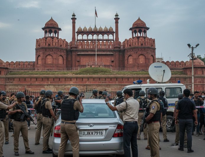 Security Scare Near Red Fort: Suspicious Car With J&K Plate and Fake NIA ID Turns Out to Be False Alarm