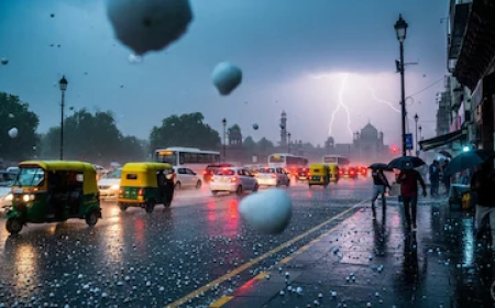 Rain and Hailstorm Cool Delhi-NCR, Bringing Relief from Scorching Heatwave
