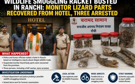 Wildlife Smuggling Racket Busted in Ranchi: Monitor Lizard Parts Recovered From Hotel, Three Arrested