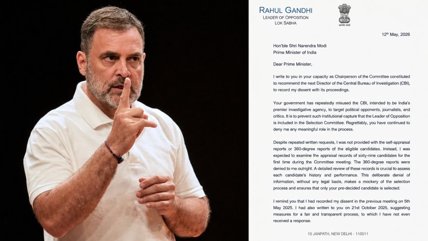“Not a Rubber Stamp”: Rahul Gandhi Targets CBI Appointment Process