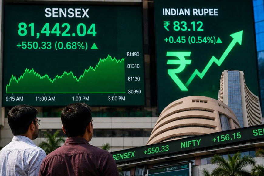 Indian Markets Rebound Sharply as Sensex Surges 550 Points, Rupee Ends Losing Streak