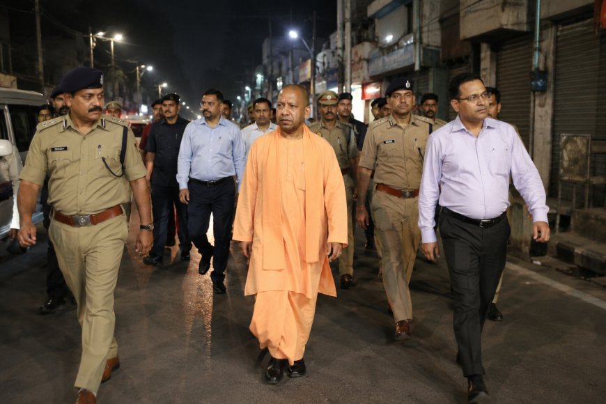 CM Yogi’s Tough Message Sparks Action on Streets, DM-SP Lead Late-Night Foot March Across City