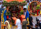CM Bhupendra Patel Sweeps Road with Golden Broom as Ahmedabad Jagannath Rath Yatra Begins