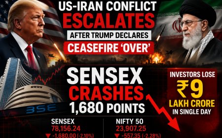US-Iran Conflict Escalates After Trump Declares Ceasefire ‘Over’; Sensex Crashes 1,680 Points in Global Market Rout