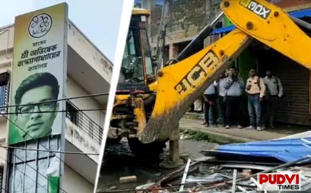 Bulldozers Demolish Abhishek Banerjee’s Alleged Illegal Office in Bengal