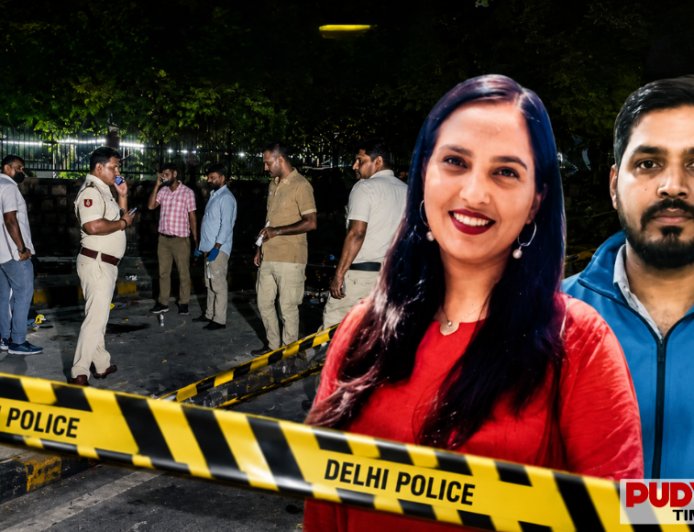 Delhi Woman Brutally Murdered in Broad Daylight; Constable Husband on the Run, Shocking CCTV Footage Captures Horrific Crime