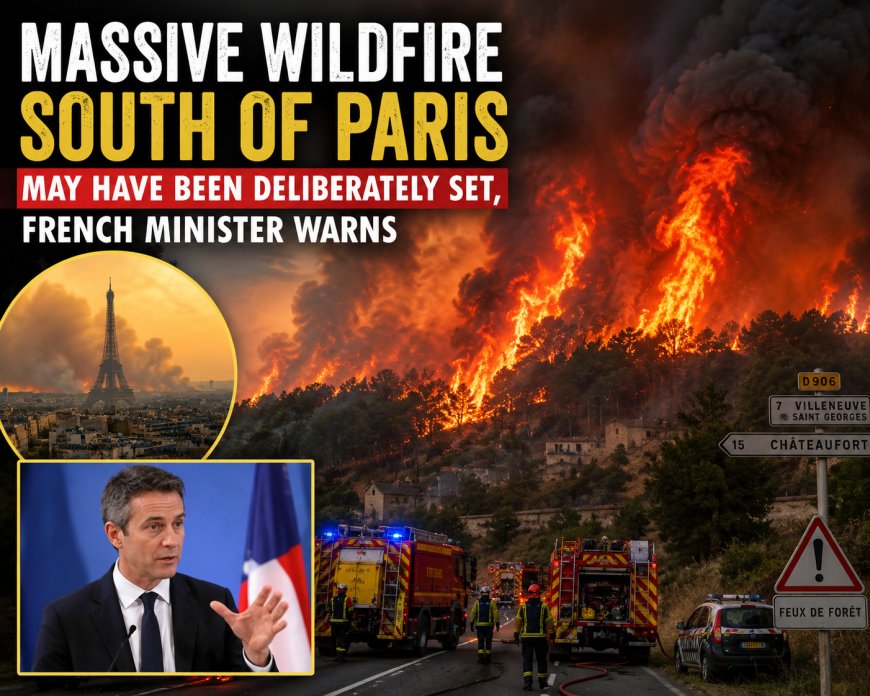 Massive Wildfire South of Paris May Have Been Deliberately Set, French Minister Warns  Short Description