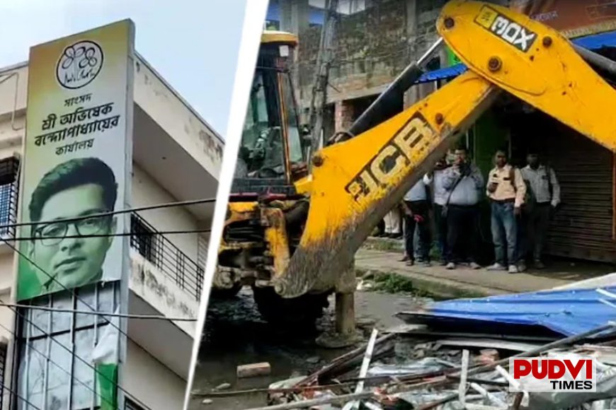 Bulldozers Demolish Abhishek Banerjee’s Alleged Illegal Office in Bengal