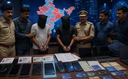 Two Cyber Fraudsters Arrested in Chandauli, Wanted by Police in 16 States; Used Fake Aadhaar to Create Mule Accounts