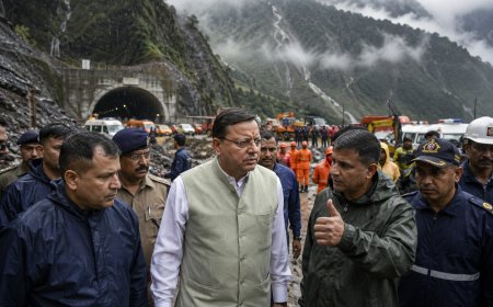 Uttarakhand Tunnel Accident: CM Dhami Reaches Chamoli, Monitors Rescue Operation Amid Heavy Rain