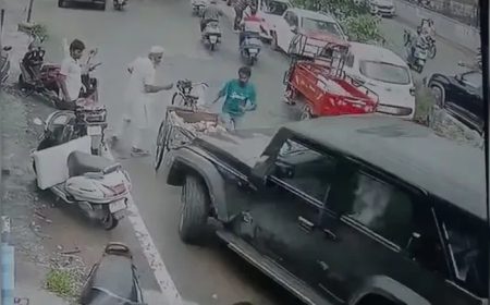 On Camera: Punjab Gangster Flees in Speeding Thar, Rams Into Coconut Seller Before Police Catch Him