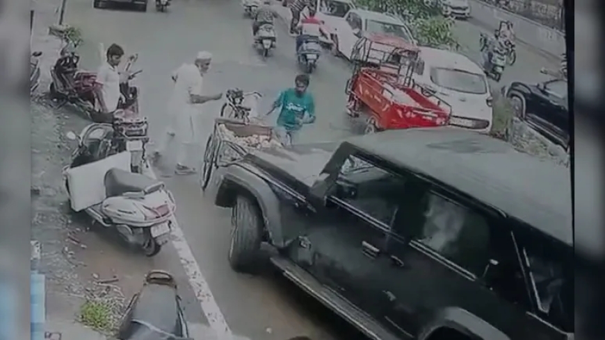 On Camera: Punjab Gangster Flees in Speeding Thar, Rams Into Coconut Seller Before Police Catch Him
