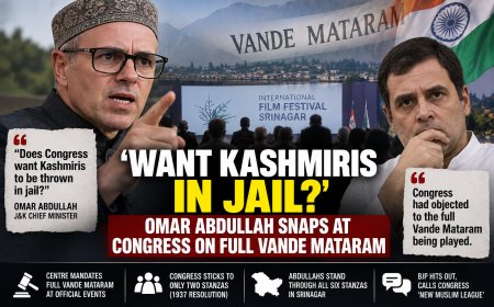 “Want Kashmiris in Jail?” Omar Abdullah Hits Back at Congress Over Full Vande Mataram