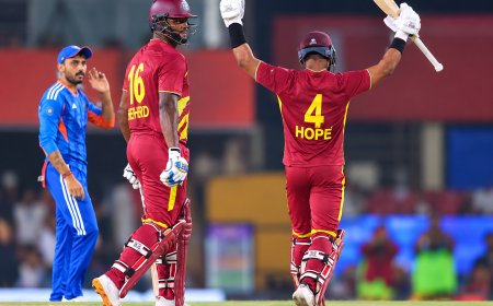 IND vs WI 2nd T20I: West Indies Chase Down 250-Run Target, Shai Hope and Rutherford Lead Historic Win